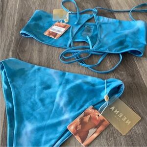 Neena Swim Blue Tie-Dye Bikini Set